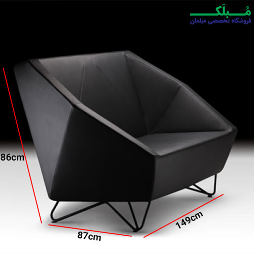 ابعاد کلی مبل راحتی دو نفره دیاموند