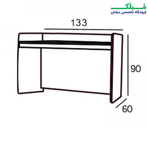 اینفوگرافی ابعاد کلی میز تحریر ساینا