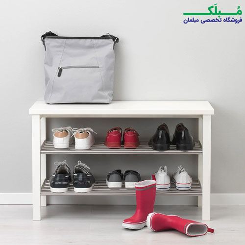 جاکفشی نیمکت دار ایکیا مدل TJUSIG رنگ سفید