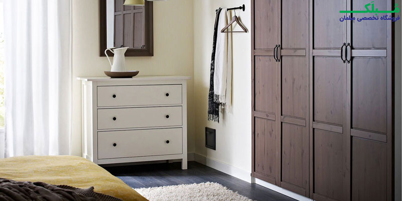 دراور سه کشو چوبی ایکیا مدل HEMNES رنگ سفید