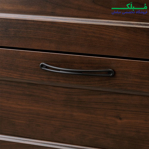 دستگیره های فلزی دراور چهار کشو عریض ایکیا مدل SONGESAND رنگ قهوه ای طرح چوب