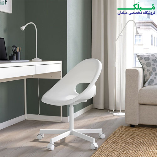 صندلی چرخدار ایکیا مدل LOBERGET BLYSKÄR رنگ سفید