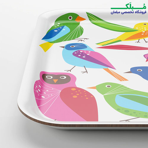 طراحی زیبای و فانتزی سینی ملامین ایکیا مدل BÄRBAR طرح پرنده