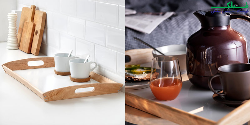 طراحی سینی چوبی دسته دار ایکیا مدل KLACK