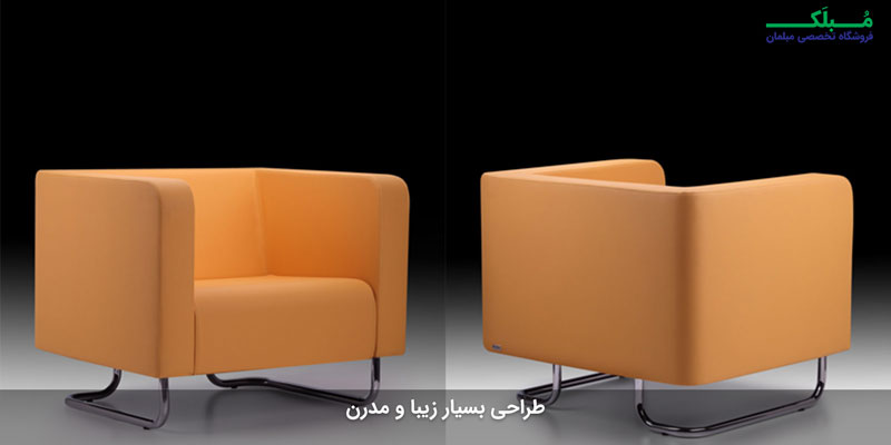 عکس از زوایای مختلف مبل رویه چرمی Casual به رنگ زرد