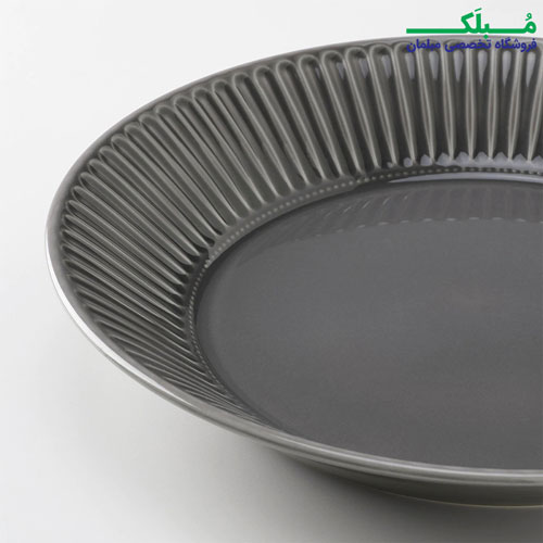 طراحی و جنس بشقاب گود سفالی ایکیا مدل STRIMMIG سایز 29 سانتیمتری