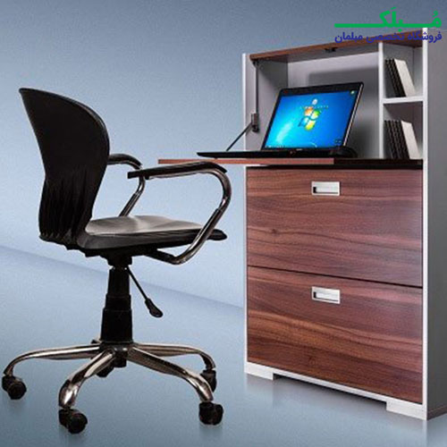 عکس میز تاشو لپ تاپ آی ال 200 به رنگ بلوطی با بدنه سغید