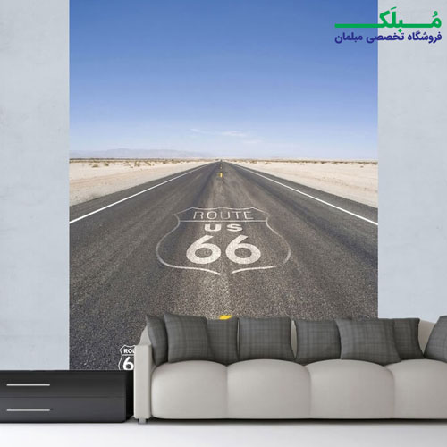 پوستر دیواری 2 تکه طرح جاده ۶۶ ایالات متحده 1WALL مدل W2PL-ROUTE66-002