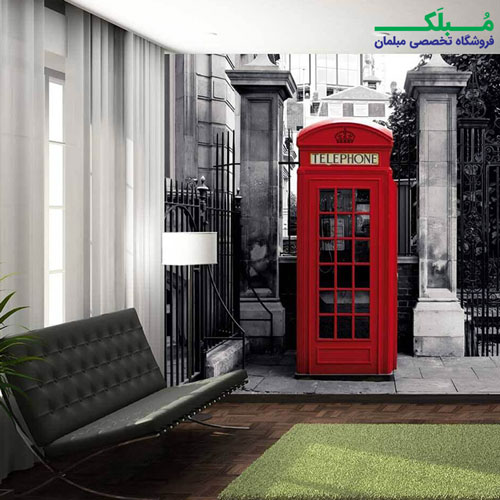پوستر دیواری 4 تکه طرح باجه تلفن 1WALL مدل W4P-LONDON-001