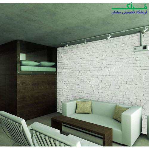 پوستر دیواری 4 تکه طرح دیوار آجری سفید 1WALL مدل W4P-LOFT-001