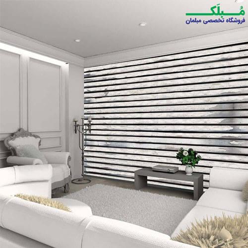 پوستر دیواری 4 تکه طرح دیوار چوبی لکه دار 1WALL مدل W4P-WOOD-003