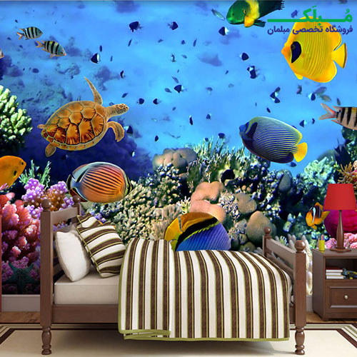 دیواری 4 تکه طرح زندگی زیر آب 1WALL مدل W4P-SEA-001.jpg