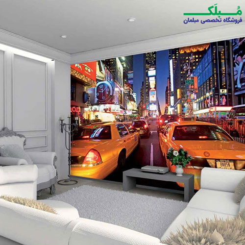 پوستر دیواری 4 تکه طرح میدان تایمز نیویورک 1WALL مدل W4P-NEWYORK-006