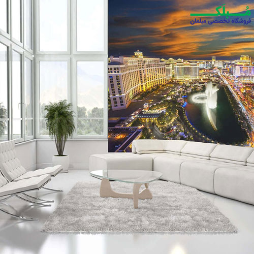 پوستر دیواری 4 تکه طرح نمایی از شهر لاس وگاس 1WALL مدل W4P-LASVEGAS-001