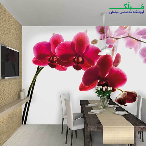 دیواری 4 تکه طرح گل ارکیده شاپرکی 1WALL مدل W4P-ORCHID-001.jpg