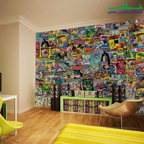 پوستر دیواری 64 تکه جلد کتاب های کمیک 1WALL مدل C64P-COMICS-001