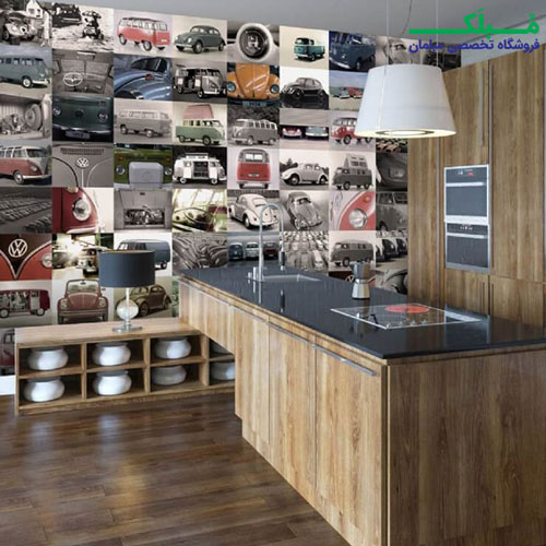 دیواری 64 تکه طرح ماشین فولکس واگن قورباغه ای و استیشن 1WALL مدل C64P-VW-001.jpg
