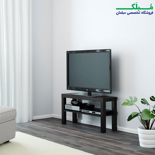 چیدمان میز تلویزیون کمجا ایکیا مدل LACK رنگ مشکی